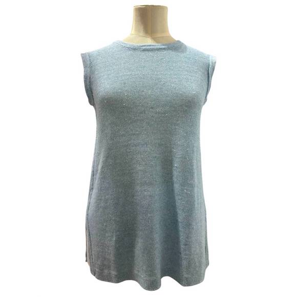 NEW KINROSS women's boatneck tank top in blue twist - Picture 1 of 1